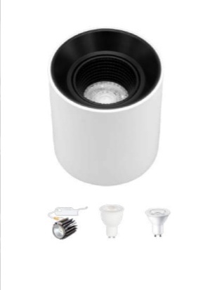 GU10 Wide Round Cylinder White